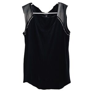 ROCK & REPUBLIC  Leather and Studded Tank